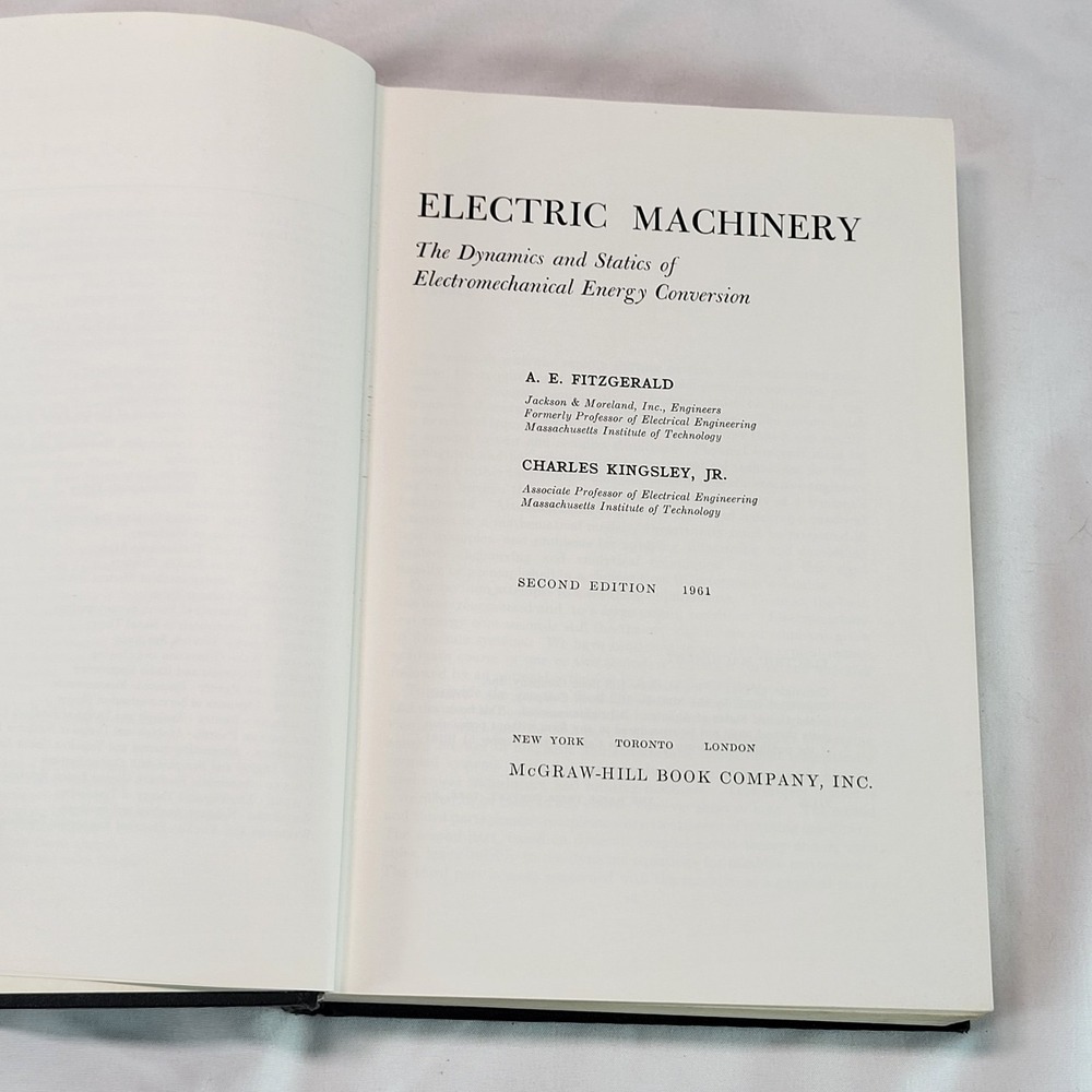 1961 Electric Machinery: The Dynamics and Statics of Electromechanical Energy HC - Picture 6 of 12